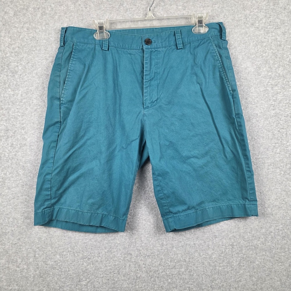 Brooks Brothers 346 Shorts Mens 35 Blue Chino Flat Front Casual Summer‎